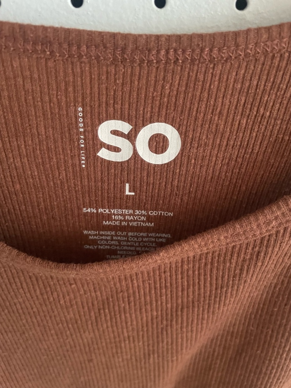 Kohl's SO Ribbed Tank Top in Rust - Picture 5 of 5